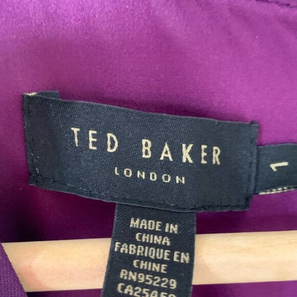 Ted Baker sheath dress purple with flowers - Picture 5 of 5